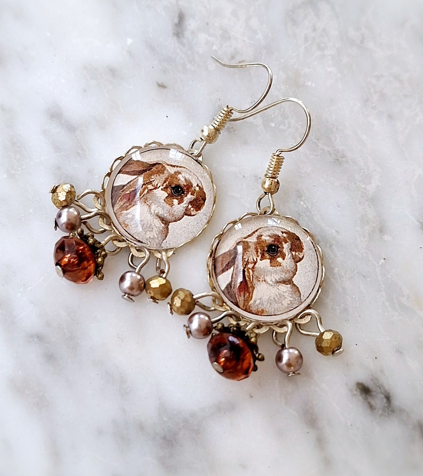 Medium round bunny earrings