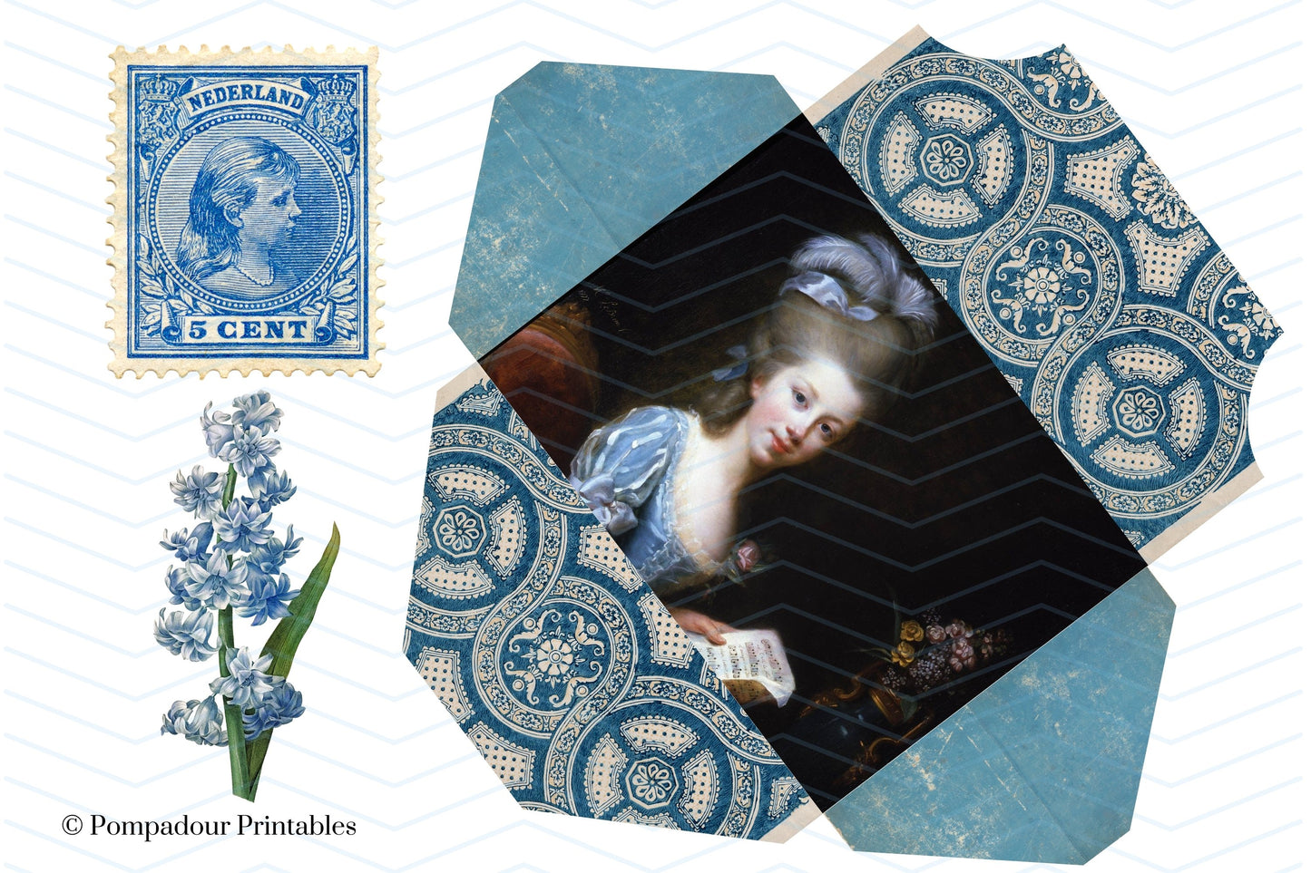 Bright blue Ephemera kit