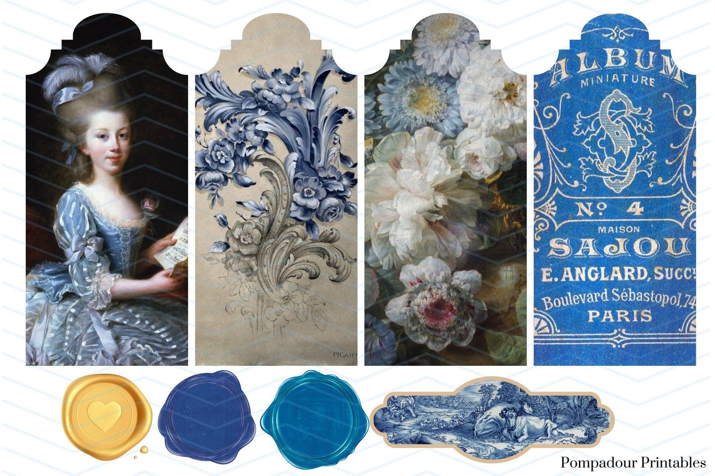 Bright blue Ephemera kit