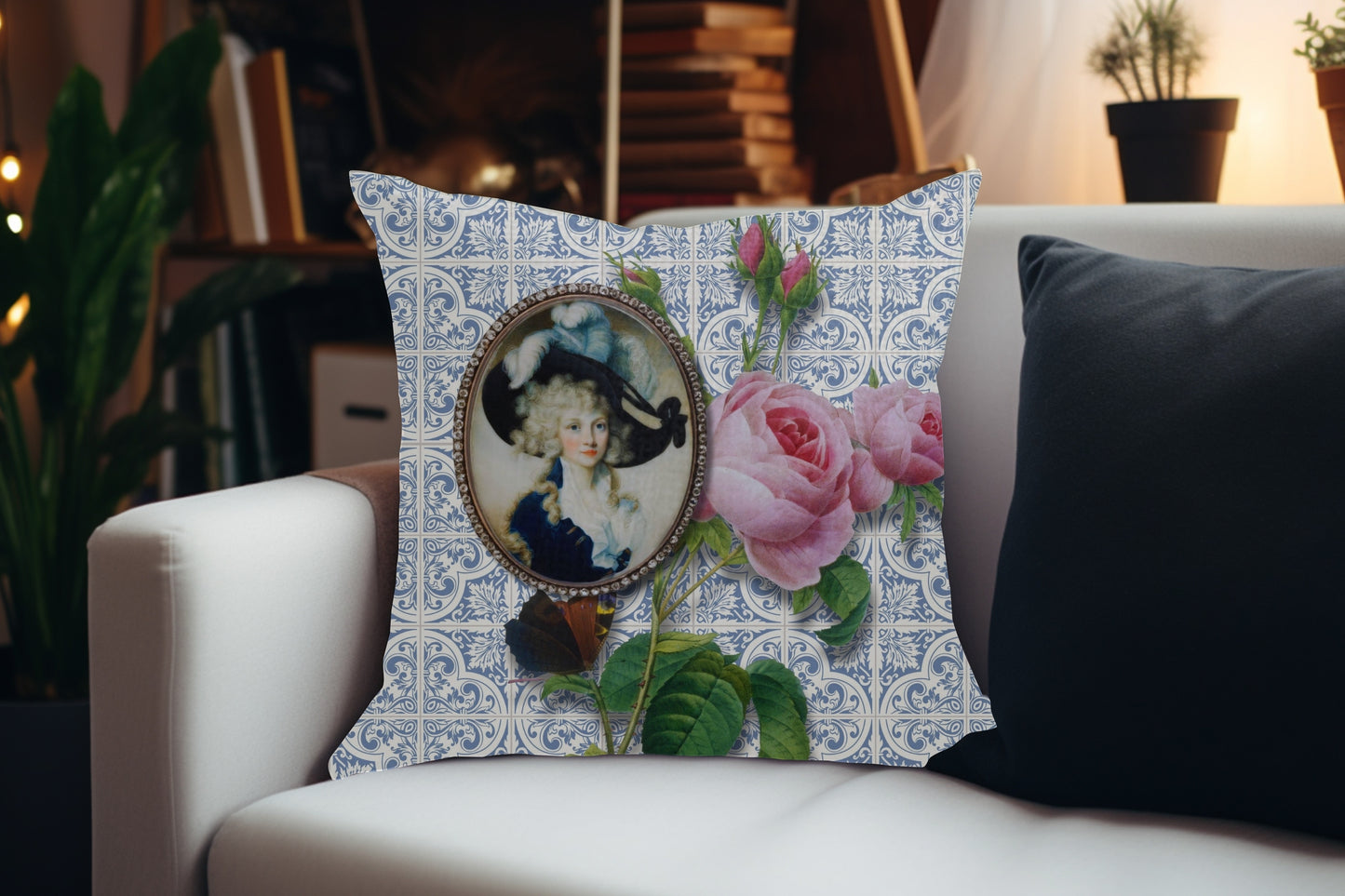 Velvet Cushion Cover – 60 × 60 cm African Baroque, Rose