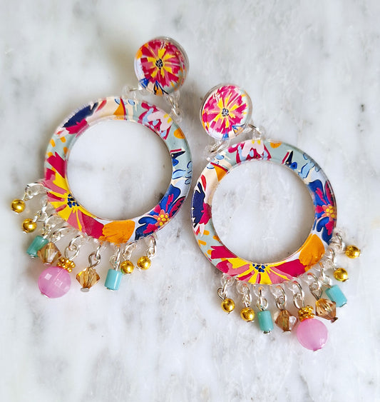 Large hoops in summer colours