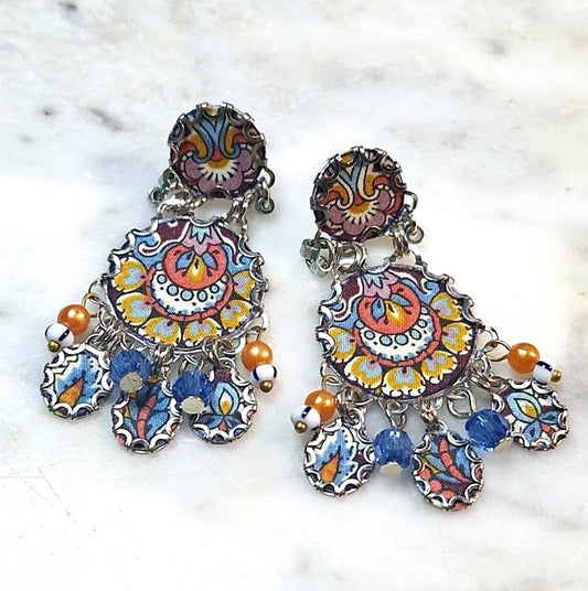 2401 Large fabric earrings