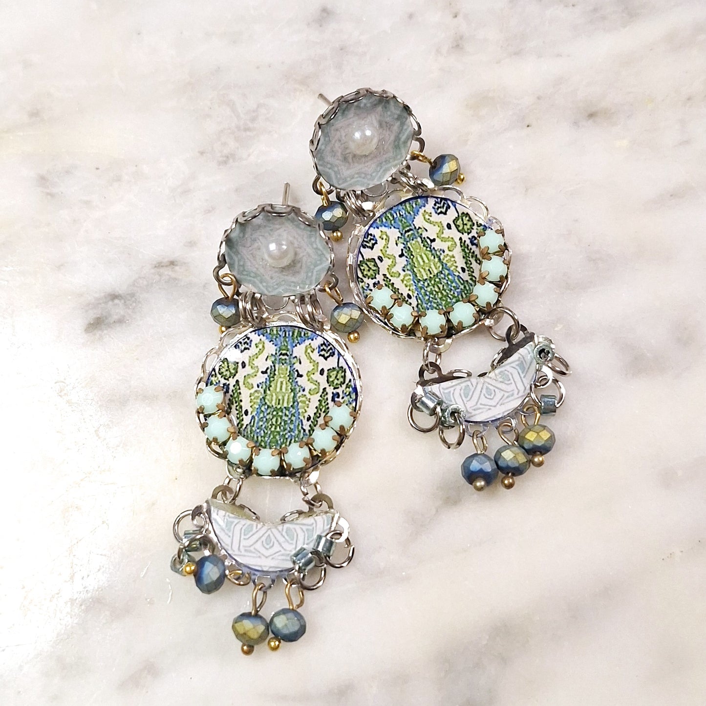 2407 Triple Duck egg earrings