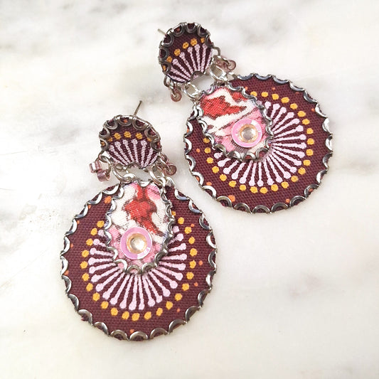 2409 Large fabric earrings