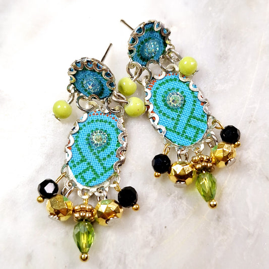 2412 Turquoise oval earrings