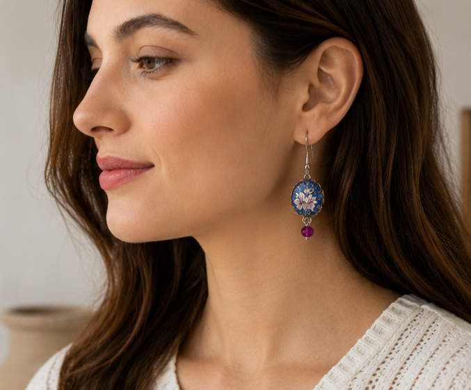 Window Round Earrings