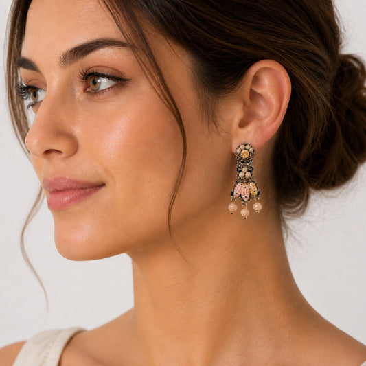 Earrings – 3.5 cm long, Blush