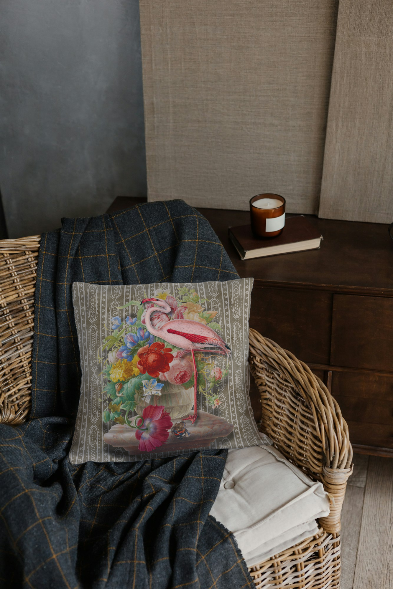 Velvet Cushion Cover – 60 × 60 cm African Baroque, Bouquet