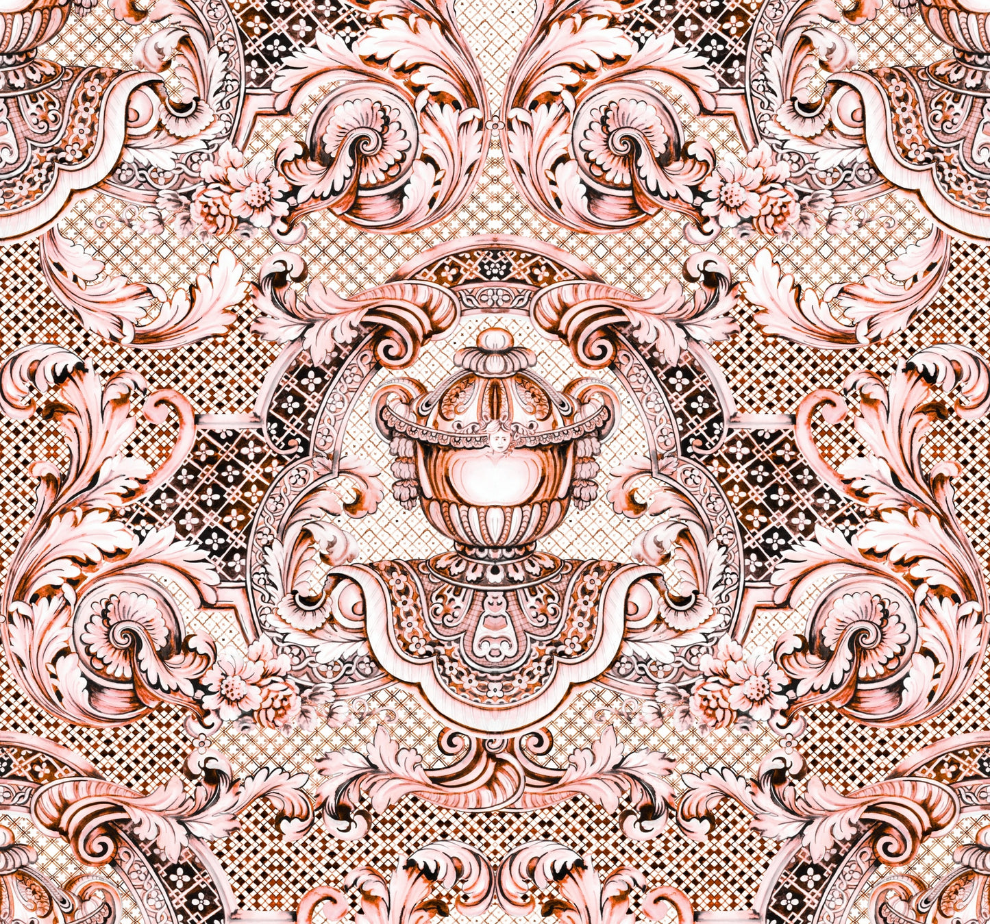 Velvet Cushion Cover – 60 × 60 cm African Baroque, Flamingo