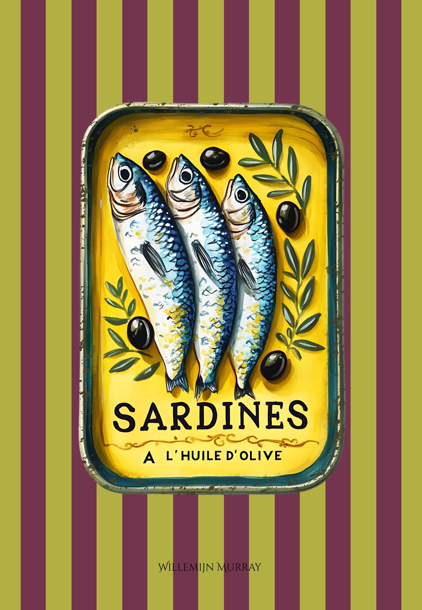 Cotton Tea Towel – 65 × 45 cm, Sardines Tea Towel 9