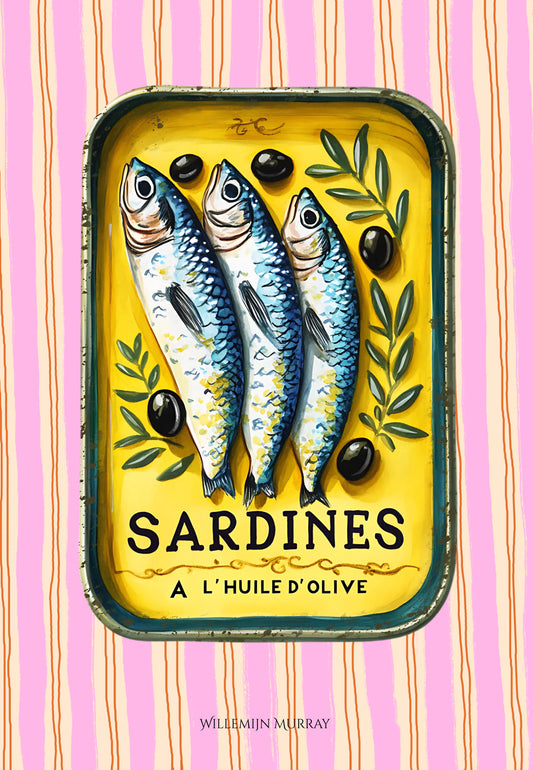 Cotton Tea Towel – 65 × 45 cm, Sardines Tea Towel 1