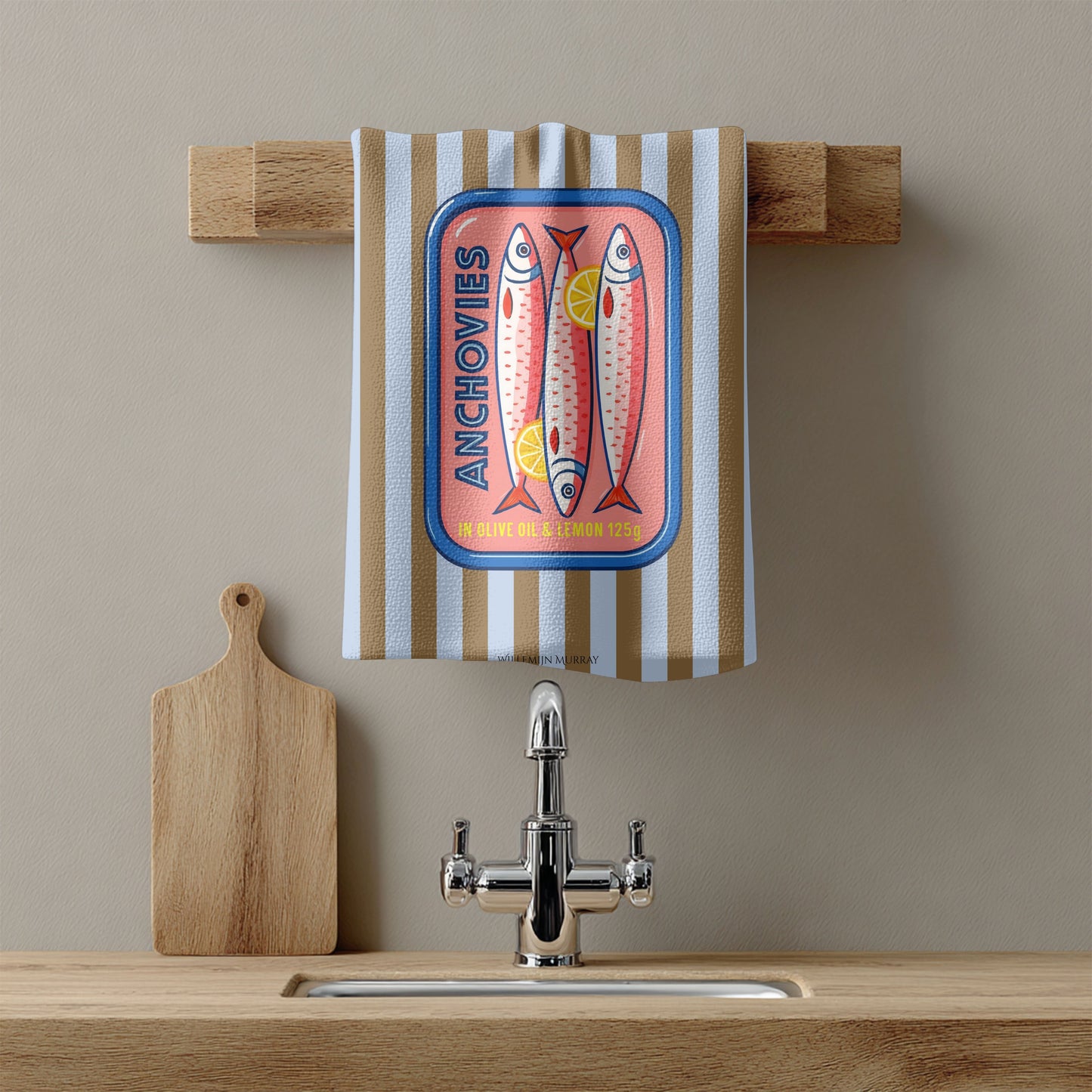 Cotton Tea Towel – 65 × 45 cm, Sardines Tea Towel 7