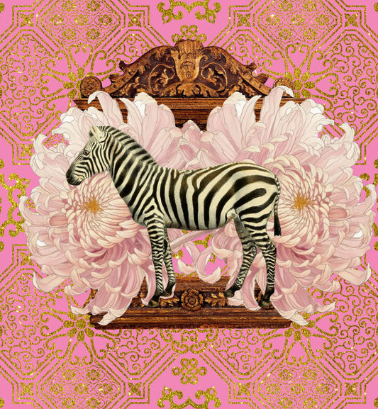 Velvet Cushion Cover – 60 × 60 cm African Baroque, Zebra